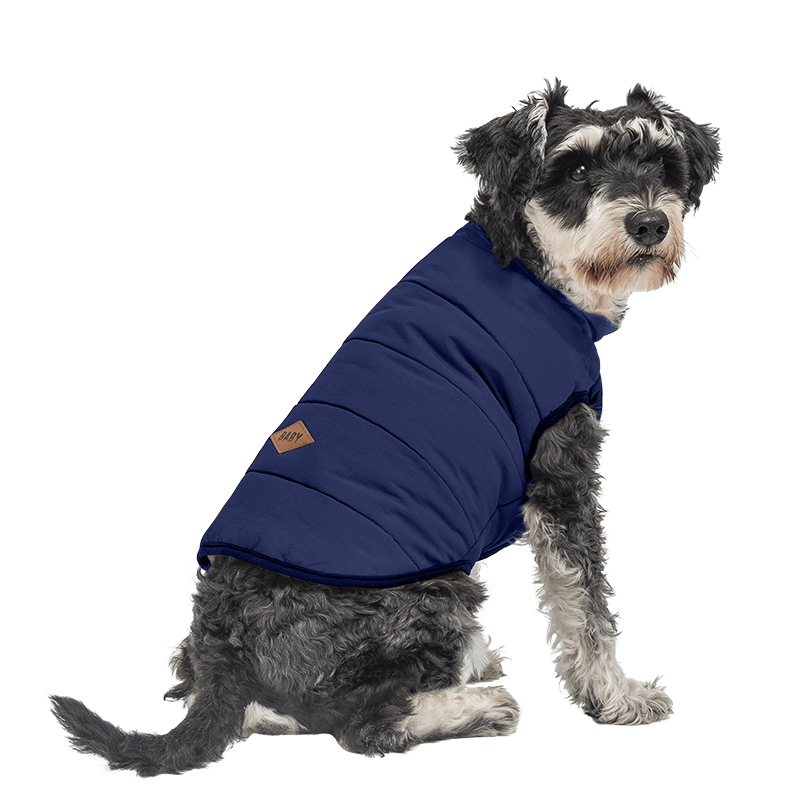 Windproof Dog Winter Vest Navy blue windproof dog winter vest, comfortable fit, designed for warmth and protection in cold weather.