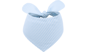 Stylish Dog Bandana Light blue and white striped dog bandana with a knot tie, easy to wash, made of 100% cotton lightweight fabric.