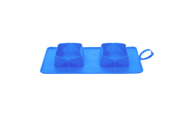 Collapsible Dog Travel Bowl - 1200ml Double Folding Food Mat