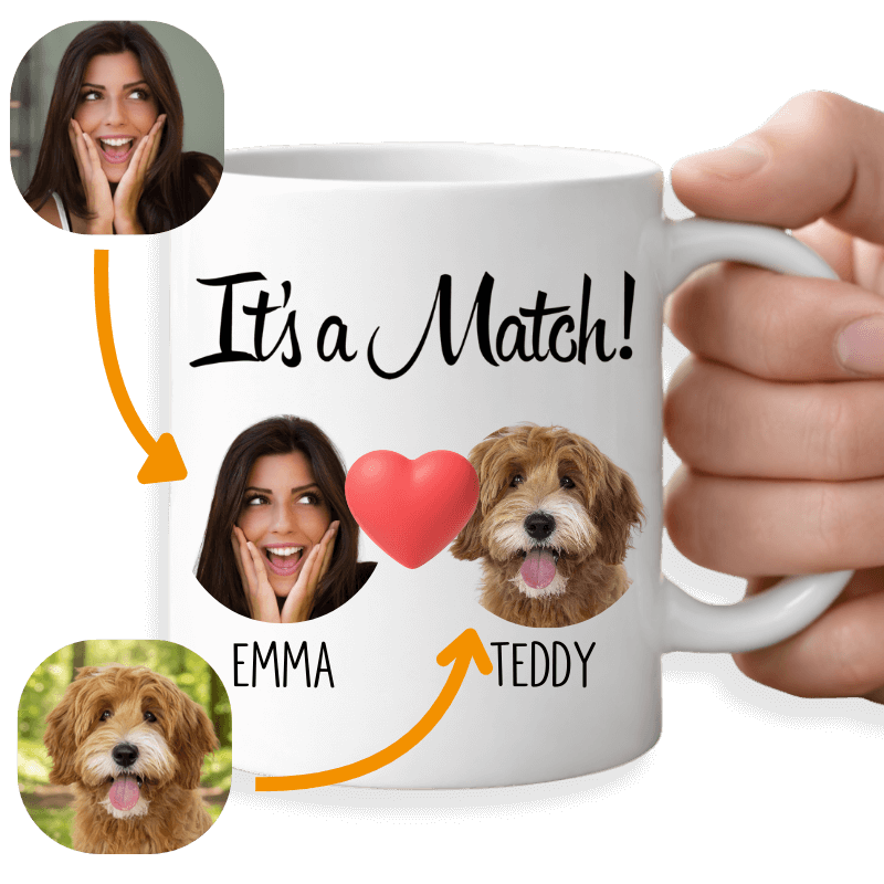 Personalised Dog Mug “It’s a Match” - Gift for Dog Lovers